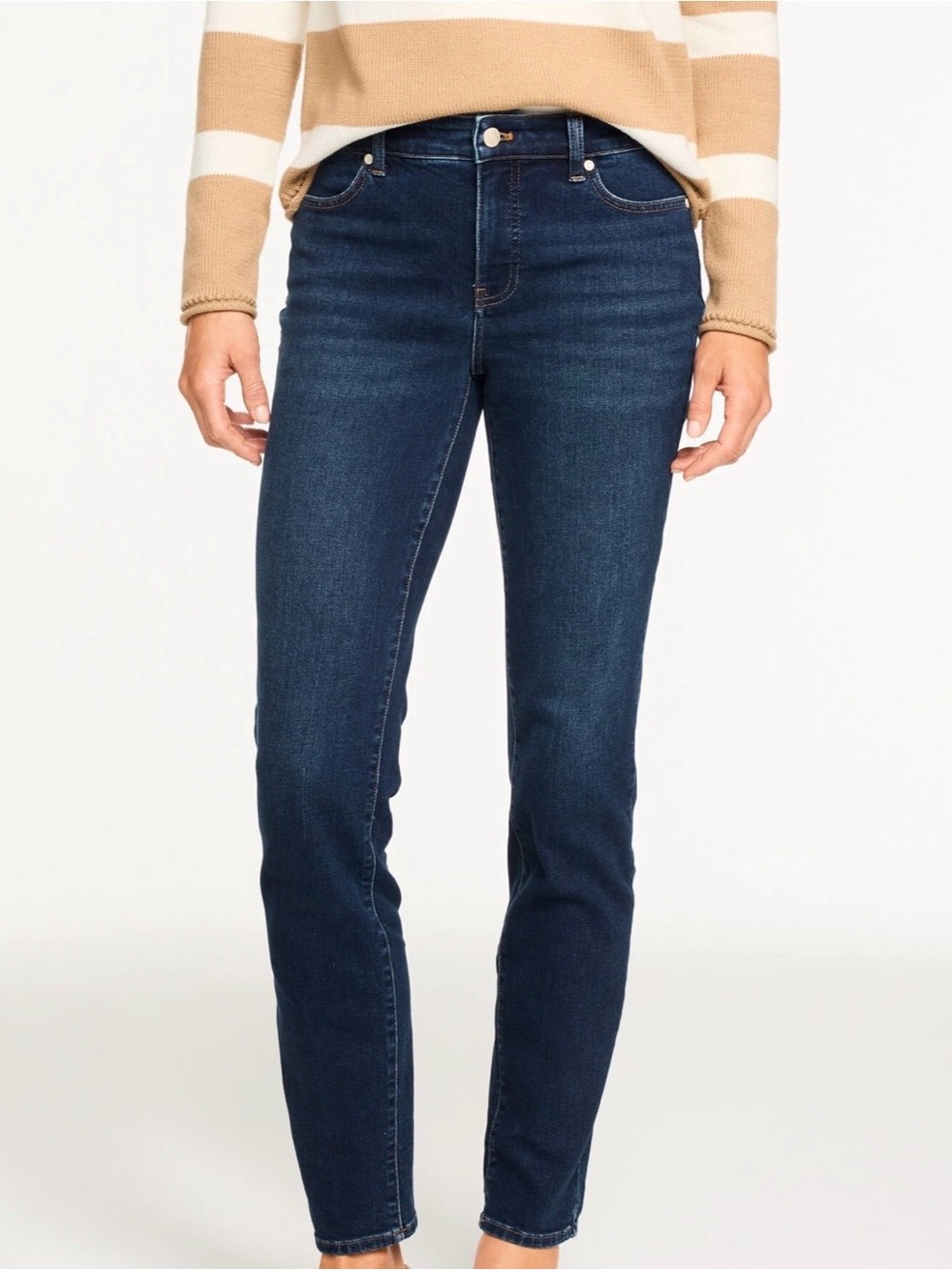 Talbots Slim Ankle Jeans Size 8 Excellent Condition Classic Denim Staple